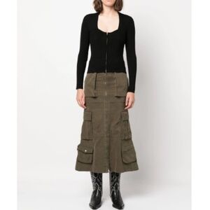 Isabel Marant Zelie Ribbed Zip-up Cardigan Black 38